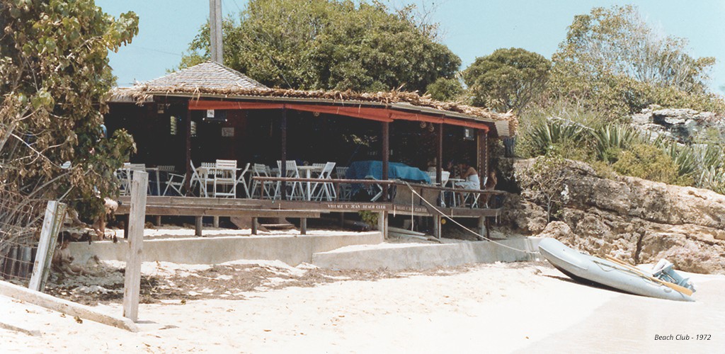 Beach restaurant of Le Village St Barts hotel in late 70's