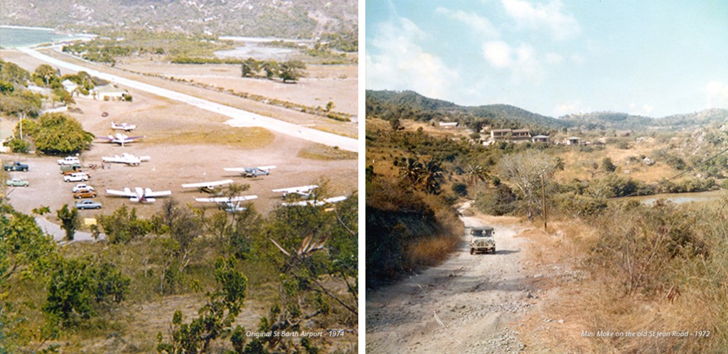 St Barts airport in1974 and the road to Le Village